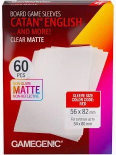 Board Game Sleeves: Catan English Clear Matte (Code: Red) 56x82mm
