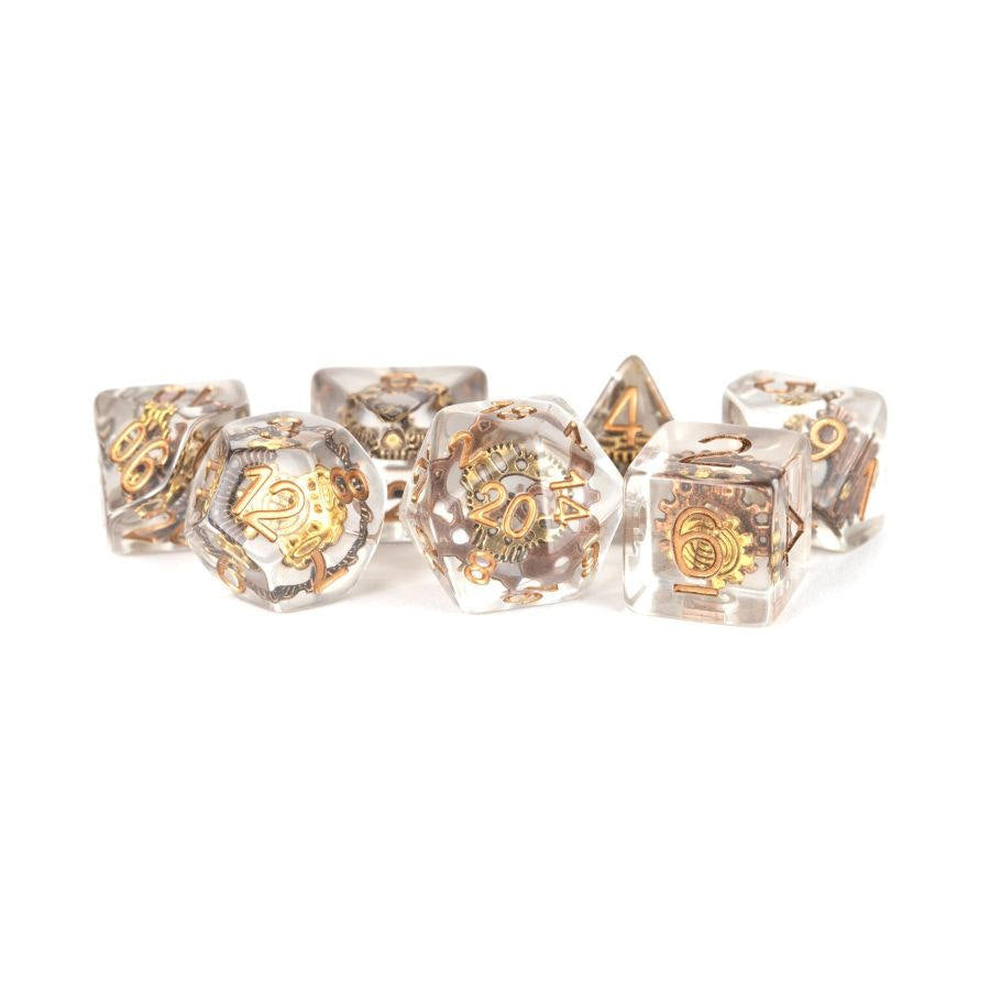7 Count Resin Dice Poly Set 16mm - Gear Dice